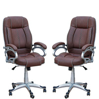 TimberTaste 4 Pieces of LILLY Brown Directors, Executive, Boss, conference high back office chair (Set of 4).