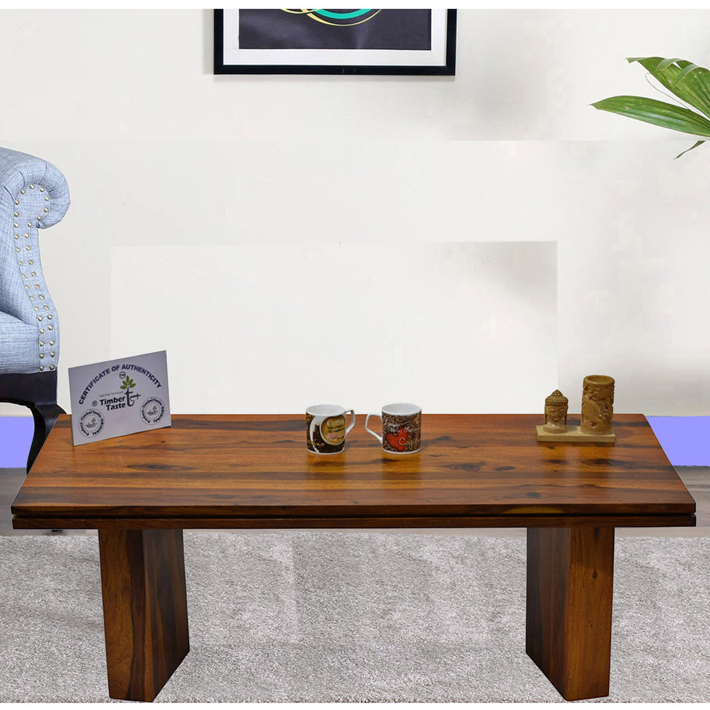 TimberTaste Sheesham Wood Natural Teak Finish MARY Coffee Table