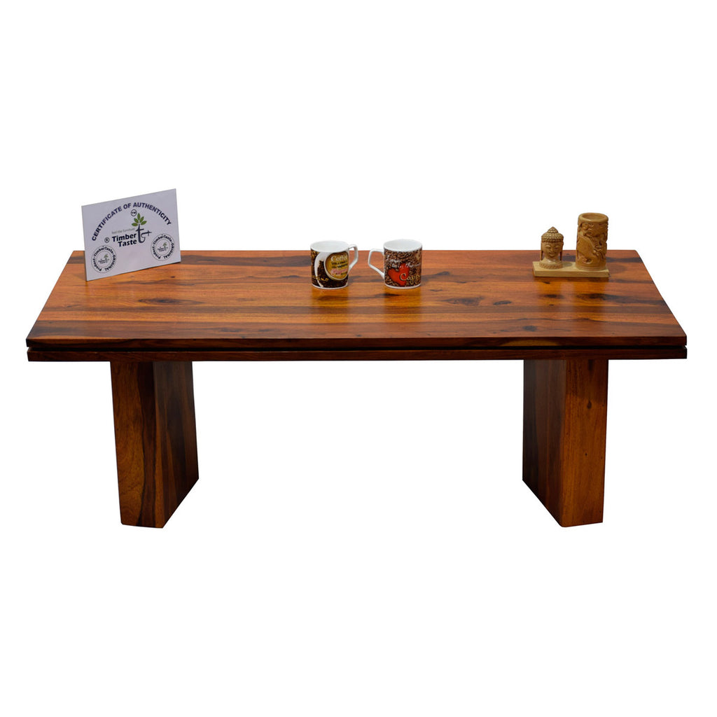 TimberTaste Sheesham Wood Natural Teak Finish MARY Coffee Table