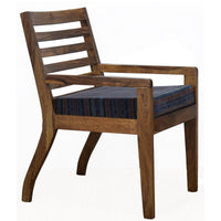 TimberTaste Lounge Cafetaria Blue Velvet Fabric Accent Design Patio Chair Sheesham Wood Leg.