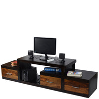 TimberTaste Sheesham Wood NADIA / SAROJ 3-Draw TV Cabinet (Walnut & Teak draw Finish)