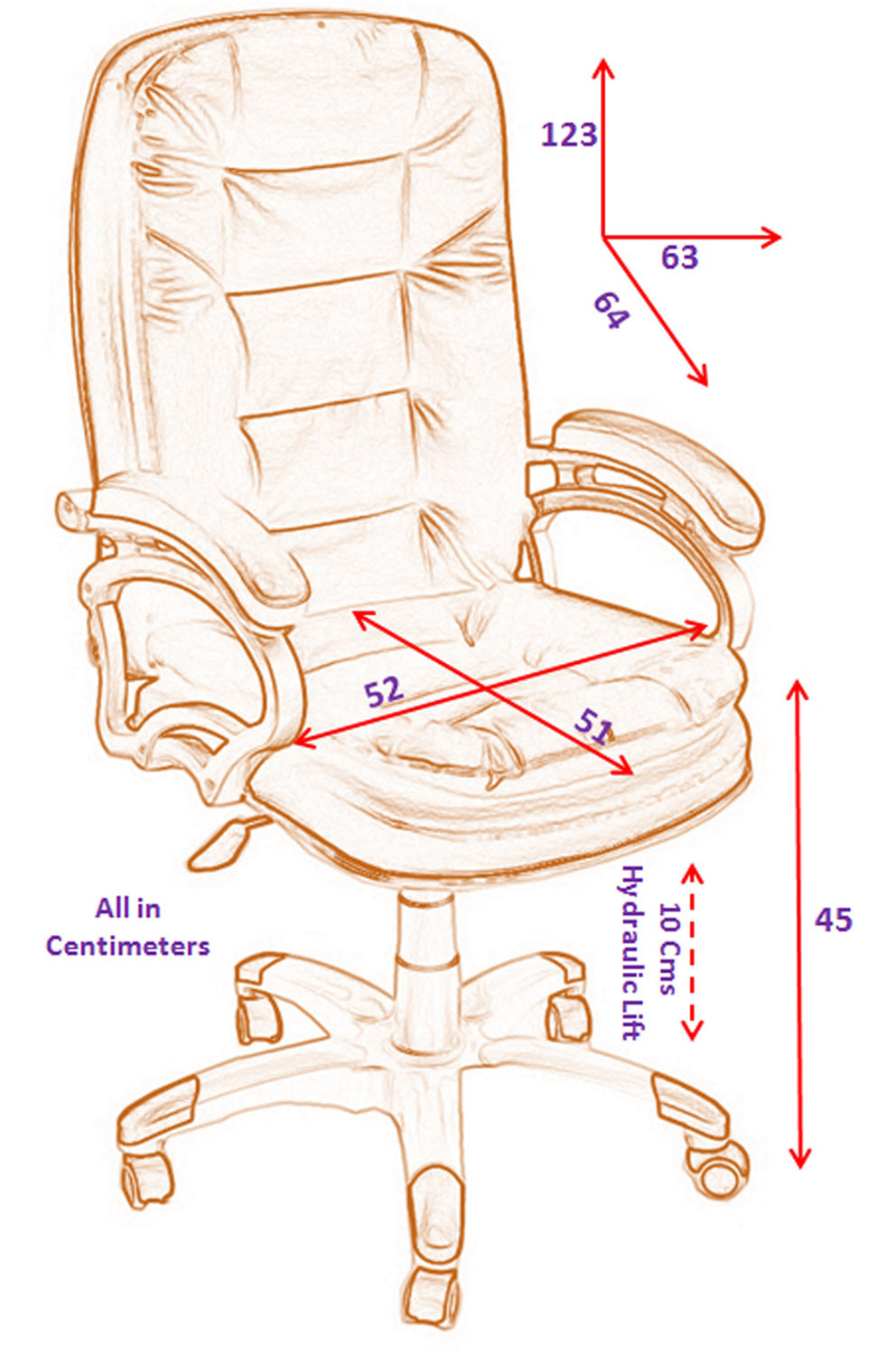 TimberTaste Nancy Directors, Executive, Boss, conference high back office chair.