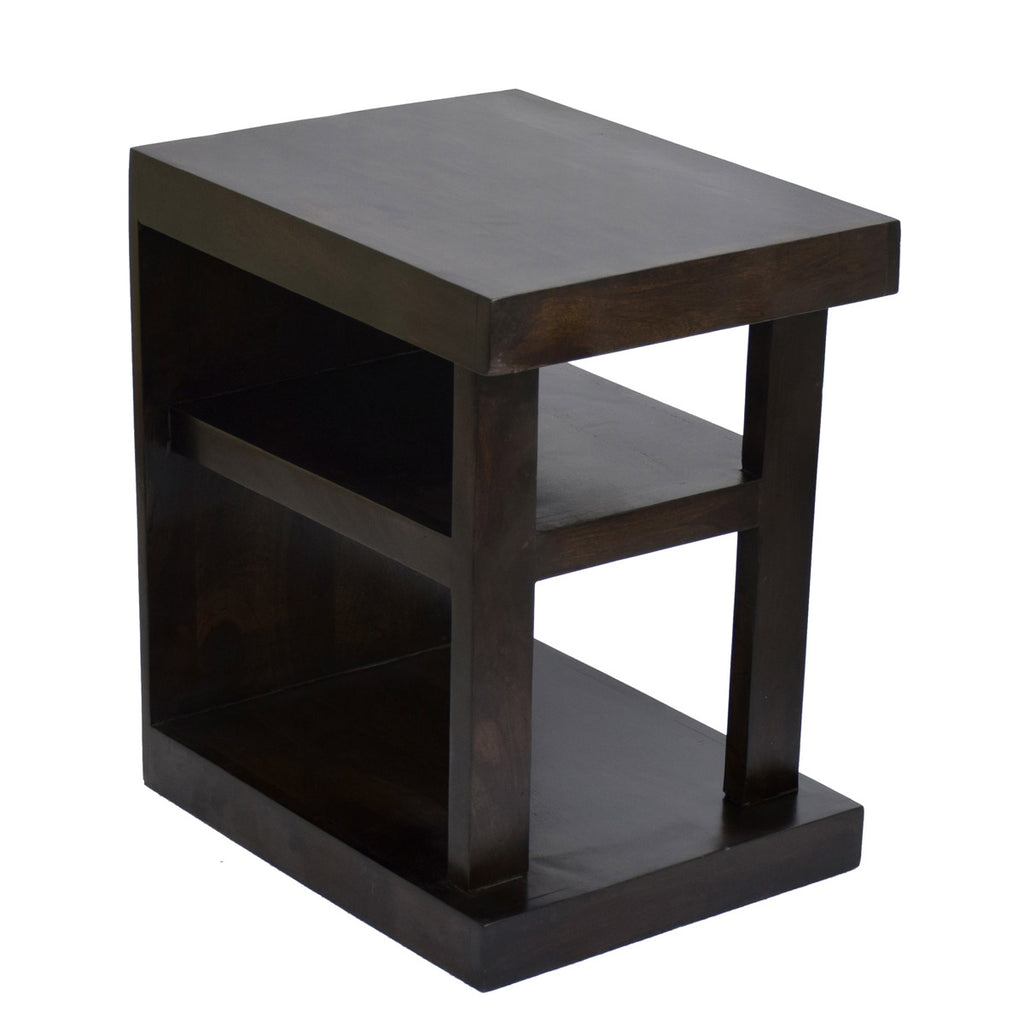 TimberTaste Sheesham Wood NEELU Side End Accent Corner Table Dark Walnut Finish