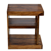 TimberTaste Sheesham Wood NEELU Side End Accent Corner Table  Natural Teak Finish