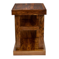 TimberTaste Sheesham Wood NEELU Side End Accent Corner Table  Natural Teak Finish