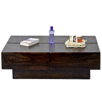 TimberTaste Solid Sheesham Wood NEWCENTO Coffee Table Dark Walnut  For Home Furniture