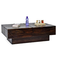 TimberTaste Solid Sheesham Wood NEWCENTO Coffee Table Dark Walnut  For Home Furniture