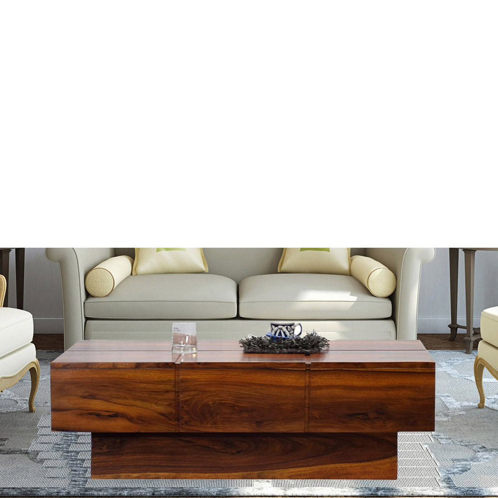 Copy of TimberTaste Solid Sheesham Wood NEWCENTO Coffee Table Natural Teak  For Home Furniture