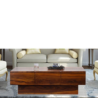 Copy of TimberTaste Solid Sheesham Wood NEWCENTO Coffee Table Natural Teak  For Home Furniture
