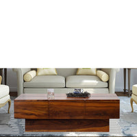 Copy of TimberTaste Solid Sheesham Wood NEWCENTO Coffee Table Natural Teak  For Home Furniture