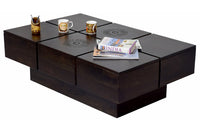 TimberTaste Solid Sheesham Wood NEWCENTO-FLR Coffee Table Dark Walnut For Home Furniture