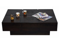 TimberTaste Solid Sheesham Wood NEWCENTO-FLR Coffee Table Dark Walnut For Home Furniture
