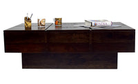 TimberTaste Solid Sheesham Wood NEWCENTO-FLR Coffee Table Dark Walnut For Home Furniture