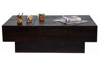 TimberTaste Solid Sheesham Wood NEWCENTO-FLR Coffee Table Dark Walnut For Home Furniture