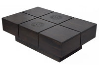 TimberTaste Solid Sheesham Wood NEWCENTO-FLR Coffee Table Dark Walnut For Home Furniture