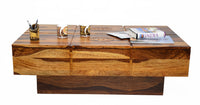 TimberTaste Solid Sheesham Wood NEWCENTO-FLR Coffee Table Dark Walnut For Home Furniture