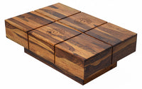TimberTaste Solid Sheesham Wood NEWCENTO-FLR Coffee Table Dark Walnut For Home Furniture
