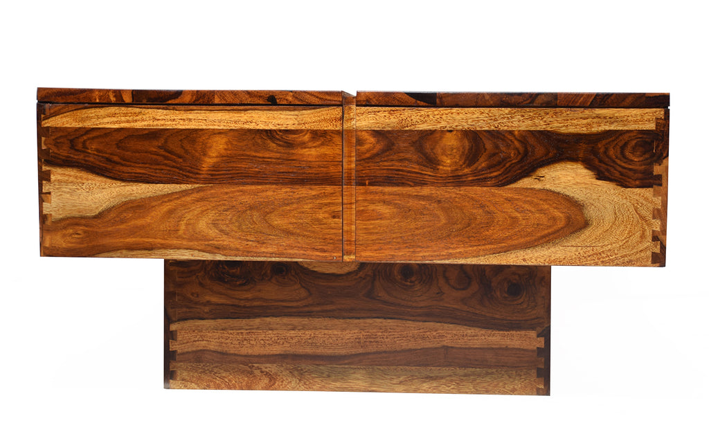 TimberTaste Solid Sheesham Wood NEWCENTO-FLR Coffee Table Dark Walnut For Home Furniture