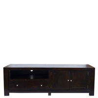 TimberTaste Solid Sheesham (Rosewood) Wood NEWCUBA TV Cabinet (Dark Walnut Finish).