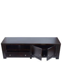 TimberTaste Solid Sheesham (Rosewood) Wood NEWCUBA TV Cabinet (Dark Walnut Finish).