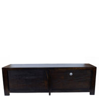 TimberTaste Solid Sheesham (Rosewood) Wood NEWCUBA TV Cabinet (Dark Walnut Finish).