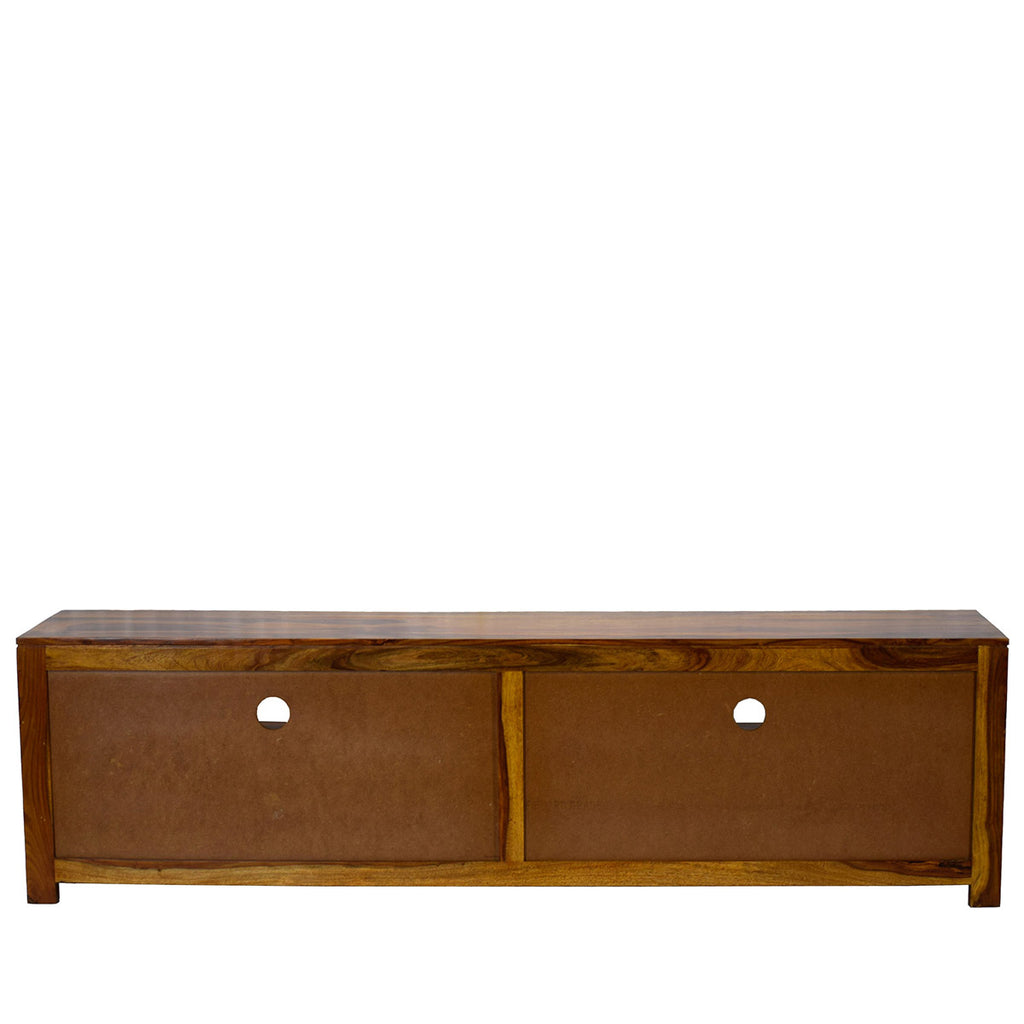 TimberTaste Sheesham Wood 3 Draw NEWDOLLY Natural Teak Modern TV Unit Cabinet Entertainment Stand.