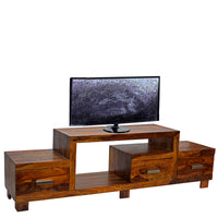 TimberTaste Sheesham Wood NEWNADIA 3 Draw TV Cabinet Natural Teak.