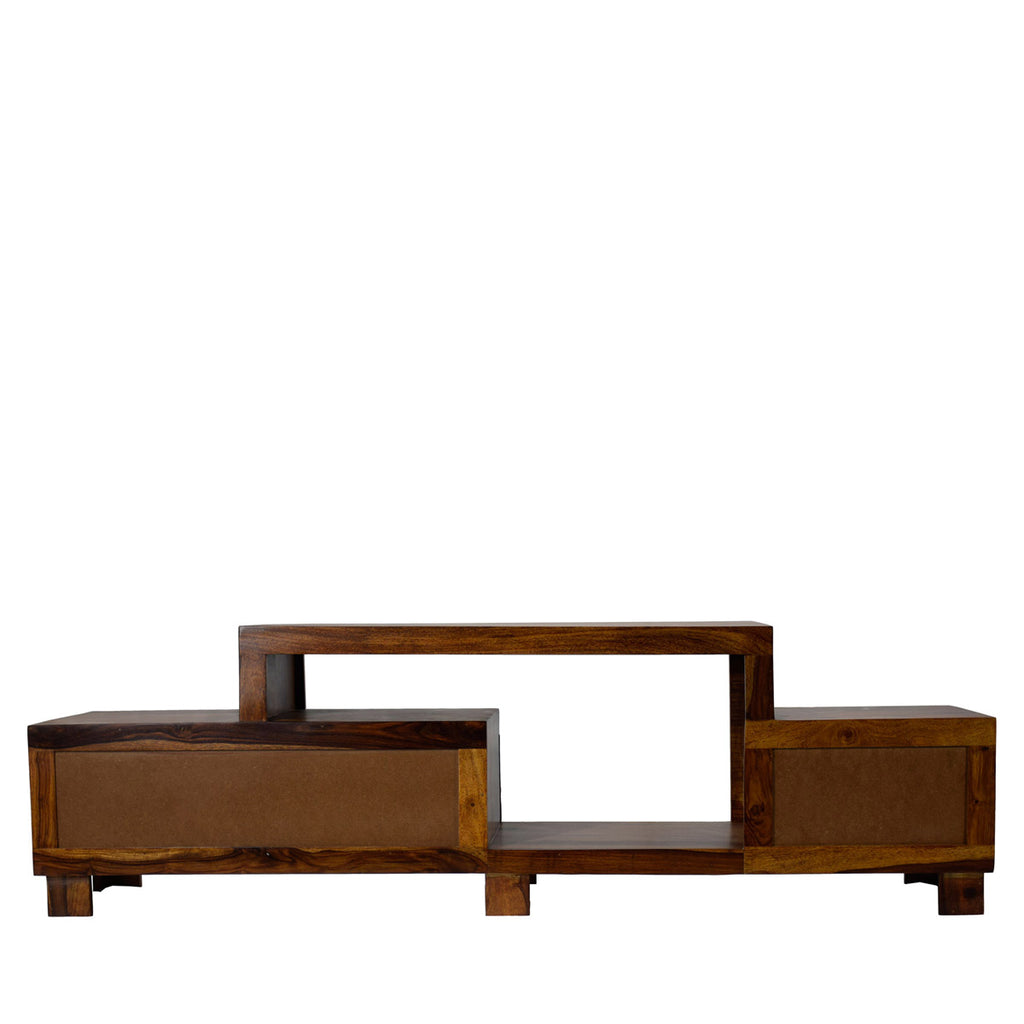 TimberTaste Sheesham Wood NEWNADIA 3 Draw TV Cabinet Natural Teak.
