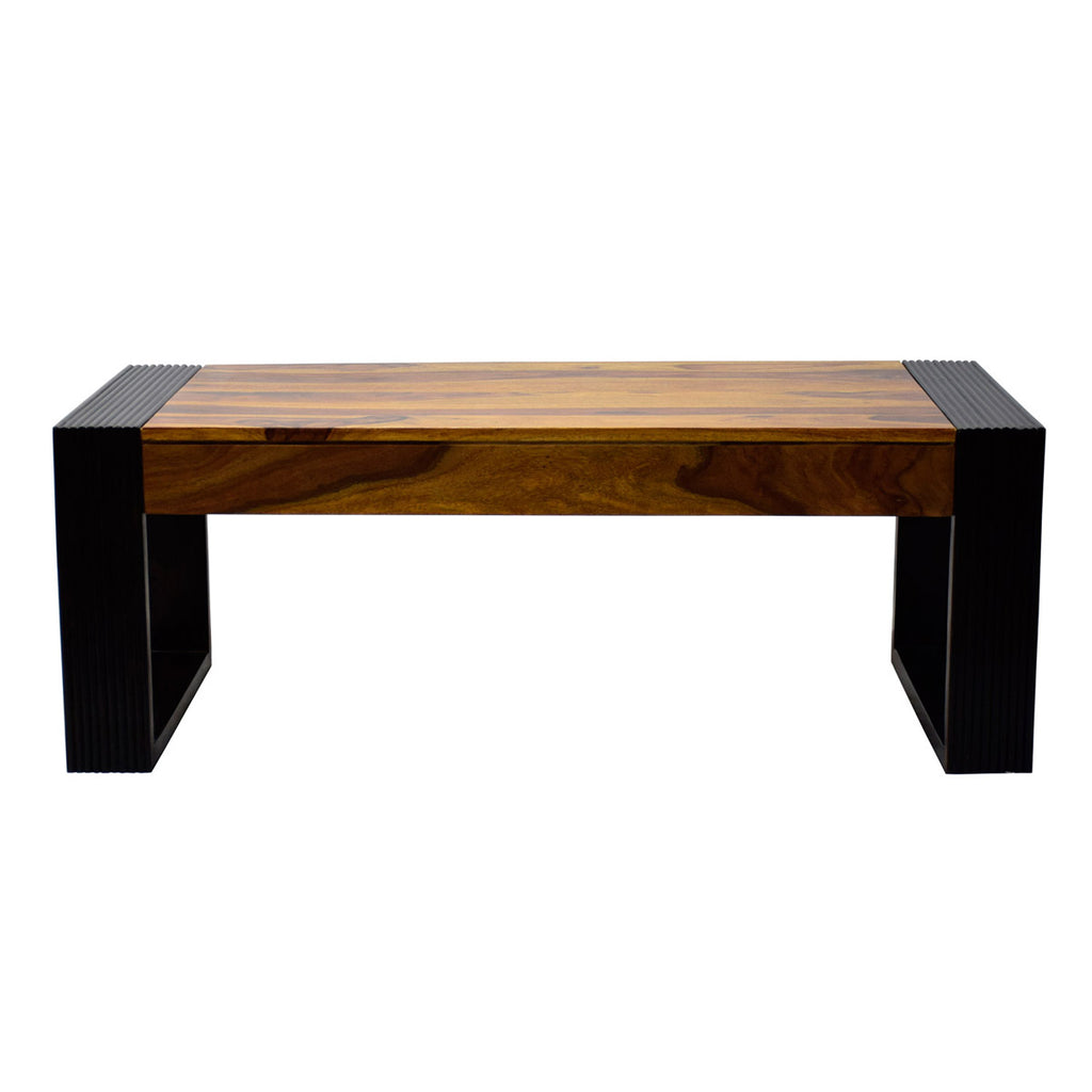 TimberTaste Sheesham Wood NOVA Coffee Table Teak Top Walnut Frame