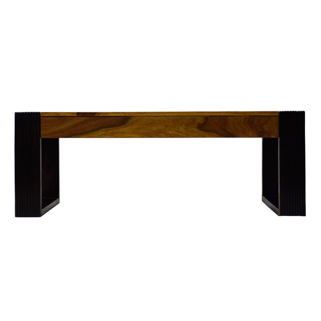 TimberTaste Sheesham Wood NOVA Coffee Table Teak Top Walnut Frame