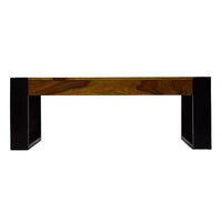 TimberTaste Sheesham Wood NOVA Coffee Table Teak Top Walnut Frame