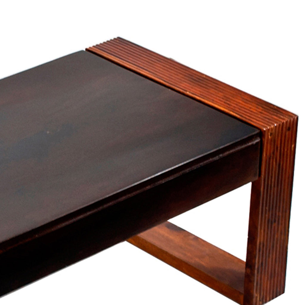 TimberTaste Sheesham Wood NOVA Coffee Table Walnut Top Teak Frame