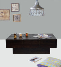 TimberTaste Solid Sheesham Wood NEWCENTO-FLR Coffee Table Dark Walnut For Home Furniture
