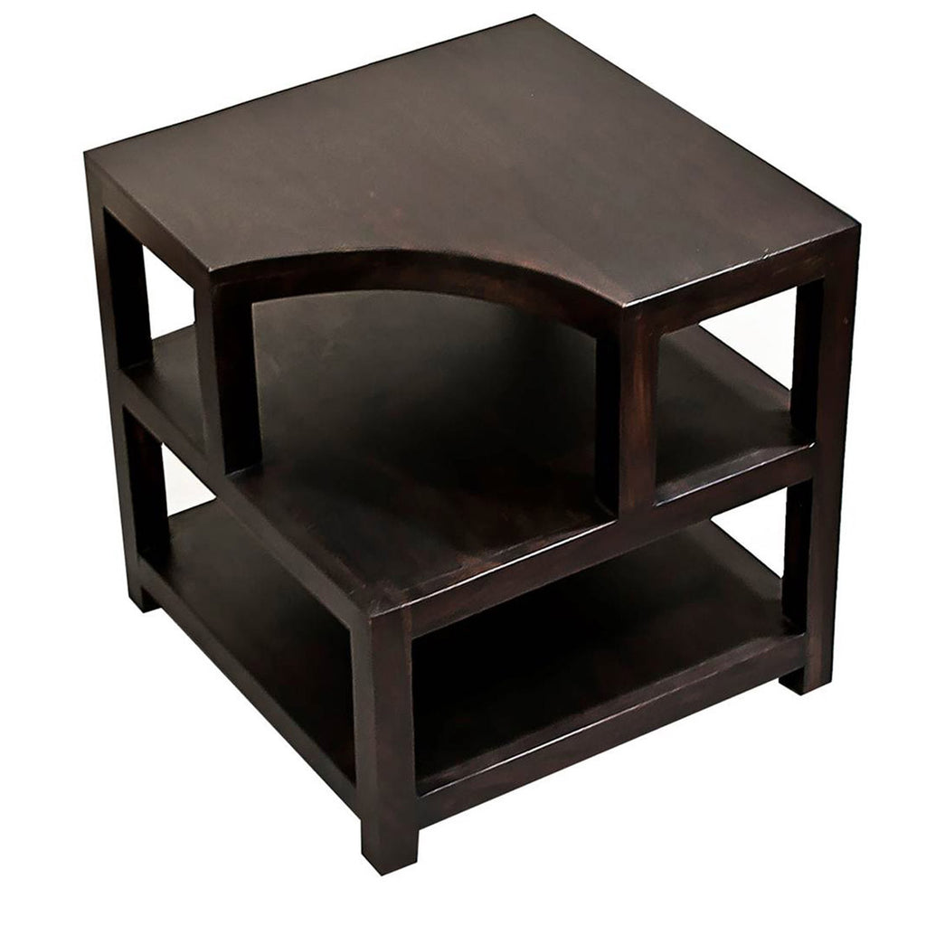 TimberTaste Sheesham Wood OPAL Side Table Dark Walnut finish