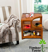 TimberTaste Sheesham Wood OPAL Side Table Natural Teak finish