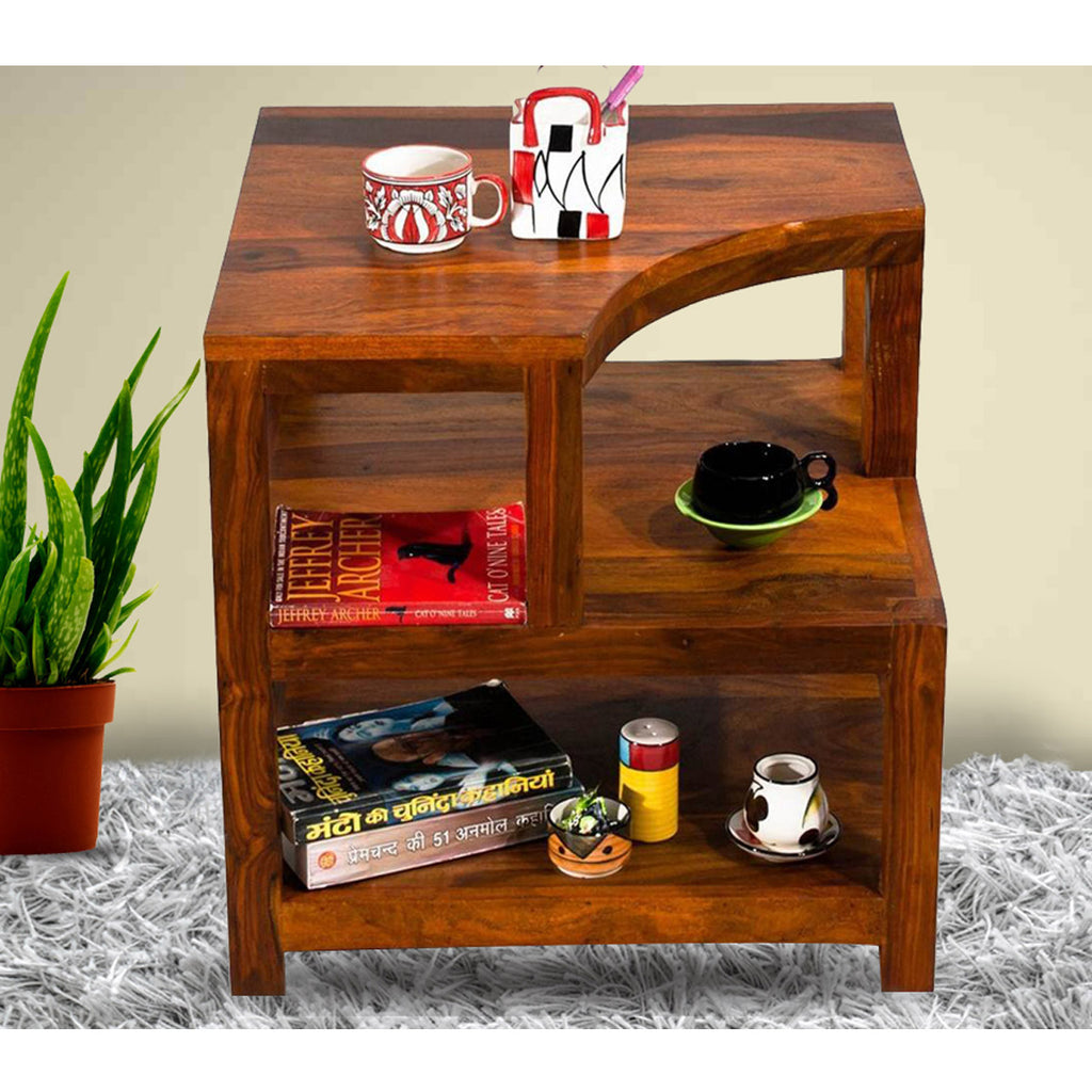 TimberTaste Sheesham Wood OPAL Side Table Natural Teak finish