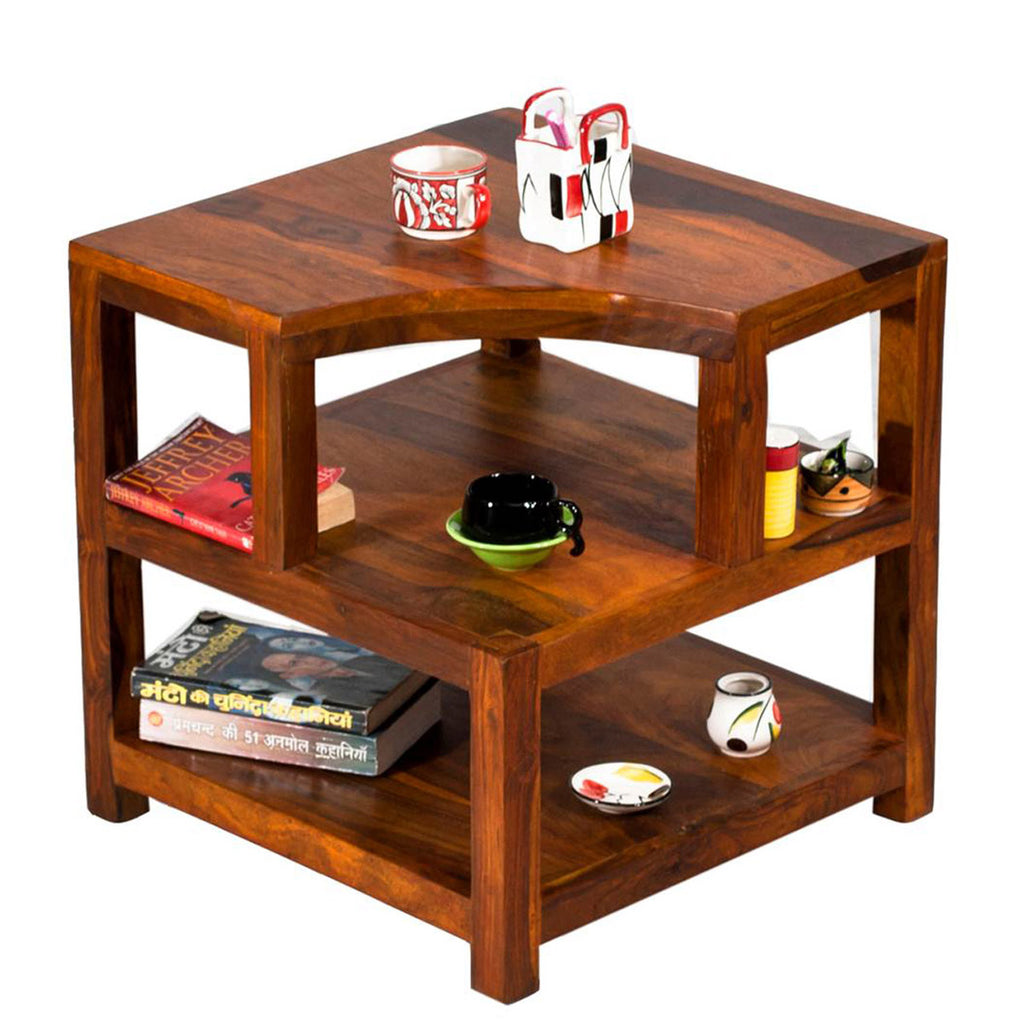 TimberTaste Sheesham Wood OPAL Side Table Natural Teak finish