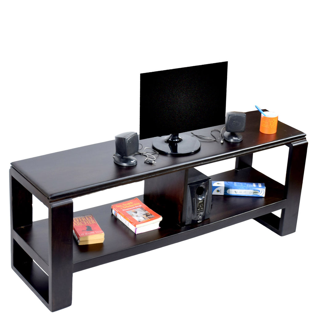 TimberTaste OPPO Solid Wood TV Entertainment Unit  (Finish Color - Dark Walnut)