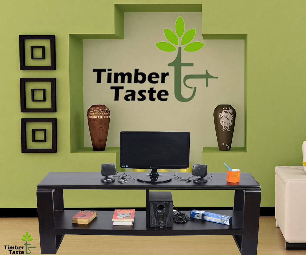 TimberTaste OPPO Solid Wood TV Entertainment Unit  (Finish Color - Dark Walnut)