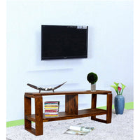 TimberTaste OPPO Solid Wood TV Entertainment Unit  (Finish Color - Natural Teak)