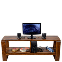 TimberTaste OPPO Solid Wood TV Entertainment Unit  (Finish Color - Natural Teak).