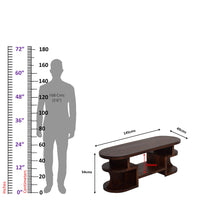 TimberTaste Sheesham Wood Oval Open Shelves TV Unit Cabinet Entertainment Stand, Entertainment Stand, solid wood, fish tank stand, wooden table, multi-purpose cabinet