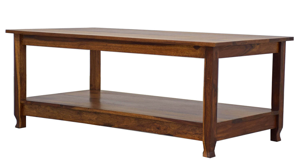 Timbertaste Sheesham Solid Wood PANAMA Natural Teak Finish Coffee Center Table Teapoy, Sheesham wood coffee table, rosewood, center table, solid wood table, teapoy, fish tank stand Teak Finish