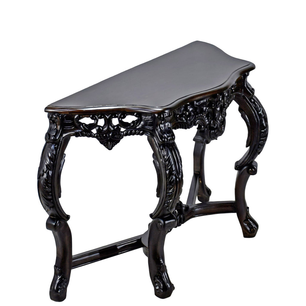 TimberTaste Vineer Top Teak Wood PLUTO Console Hall Table (Dark Walnut Finish) For Living Room.