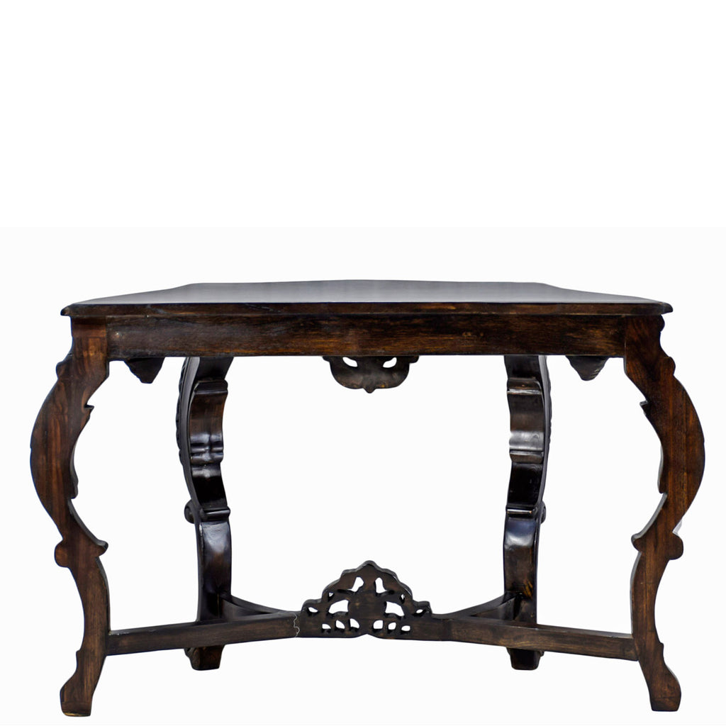 TimberTaste Vineer Top Teak Wood PLUTO Console Hall Table (Dark Walnut Finish) For Living Room.