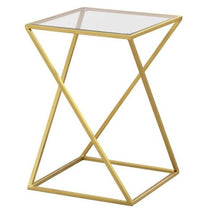 TimberTaste Metal Brass Finish End Side Table Corner Table