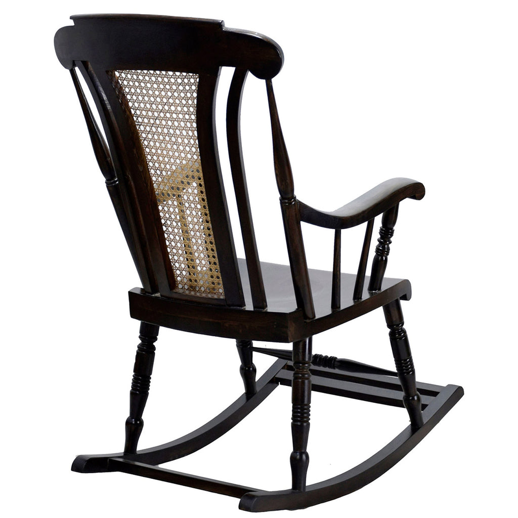 TimberTaste Teak Wood Solid And Smart ROCK CANE Chair Dark Walnut Finish.