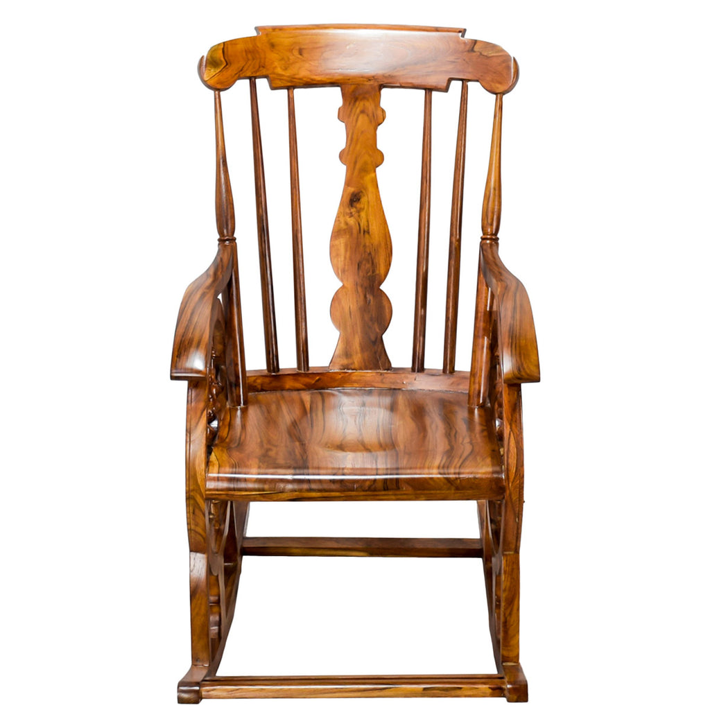 TimberTaste Teak Wood Smart ROCK CHK Rocking Chair Natural Teak Finish.