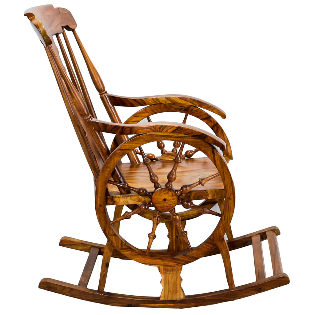 TimberTaste Teak Wood Smart ROCK CHK Rocking Chair Natural Teak Finish.