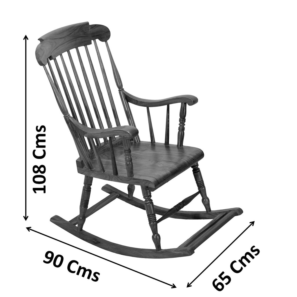 TimberTaste Relax OLDY Rocking Chair Natural Finish Adult Chair / Relax Chair For Living Room / Garden & Outdoor.